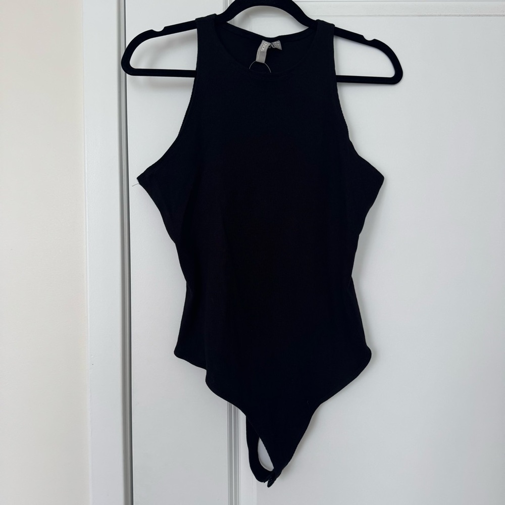 ASOS Black Ribbed Sleeveless Women's Bodysuit NWT